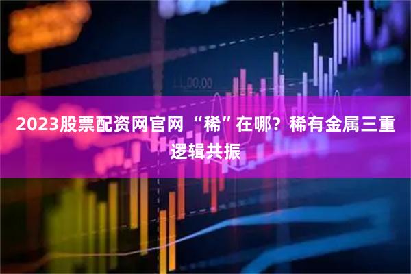 2023股票配资网官网 “稀”在哪？稀有金属三重逻辑共振